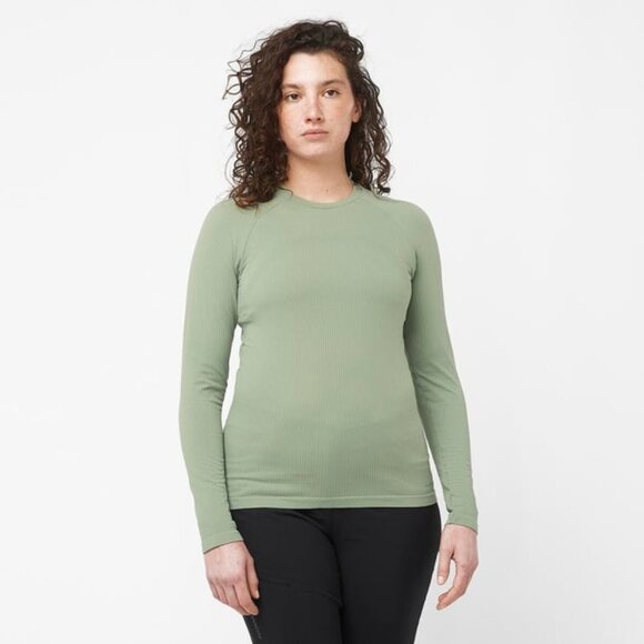 Salomon SNTIAL WARM Women's Long Sleeve Top Lily Pad Size Large - Picture 1 of 12